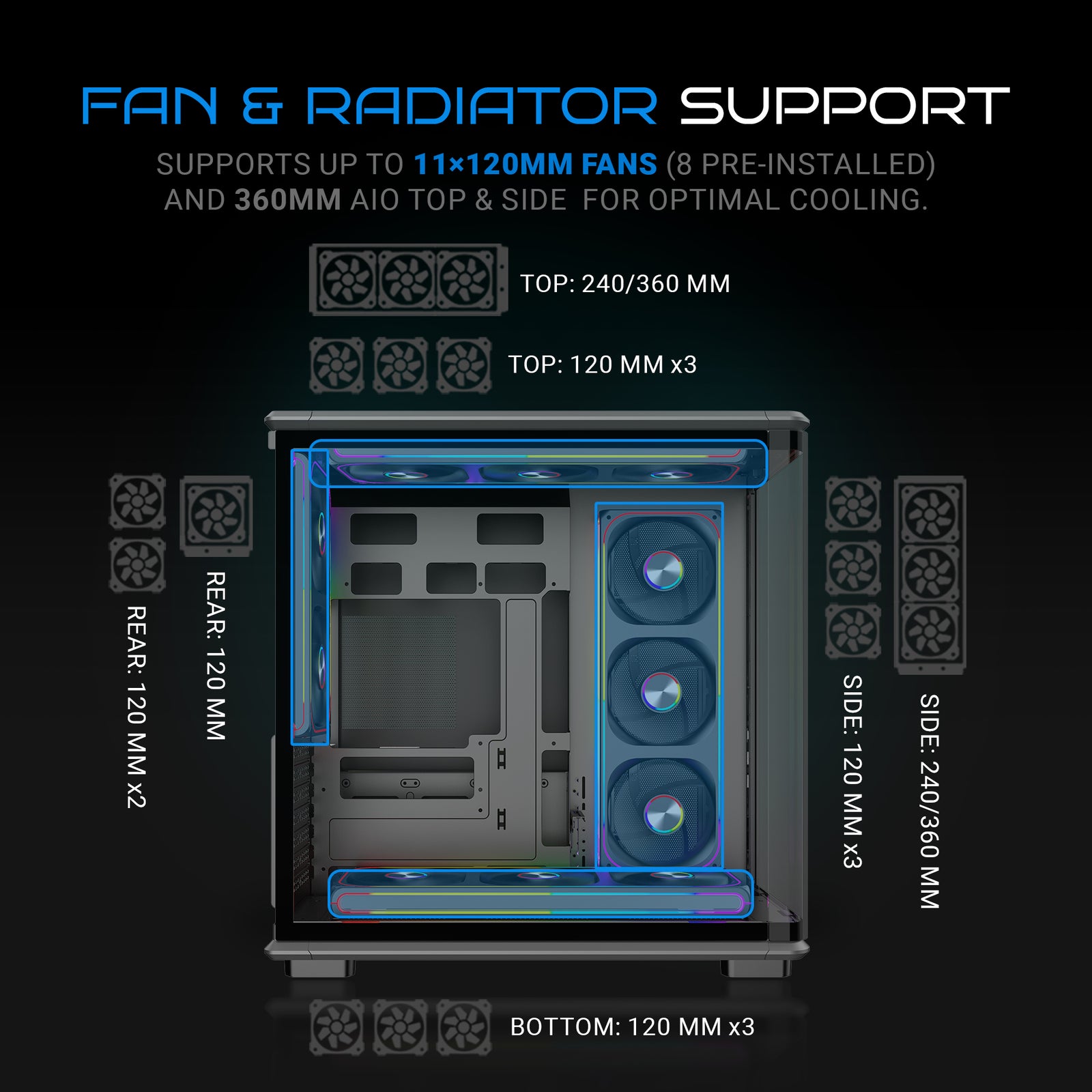 Ant Esports Crystal X8 ARC Exoskeleton Gaming Cabinet/Case