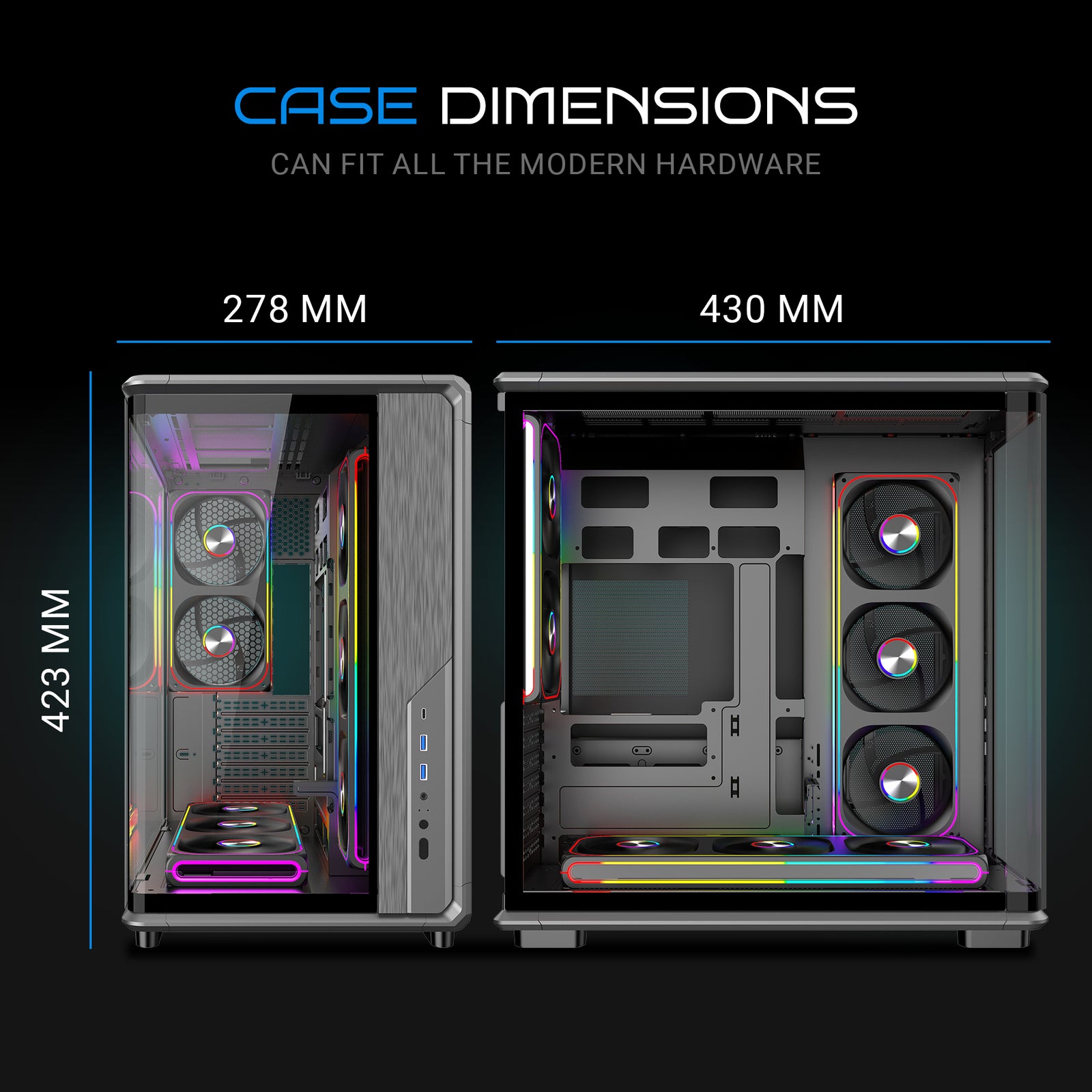 Ant Esports Crystal X8 ARC Exoskeleton Gaming Cabinet/Case