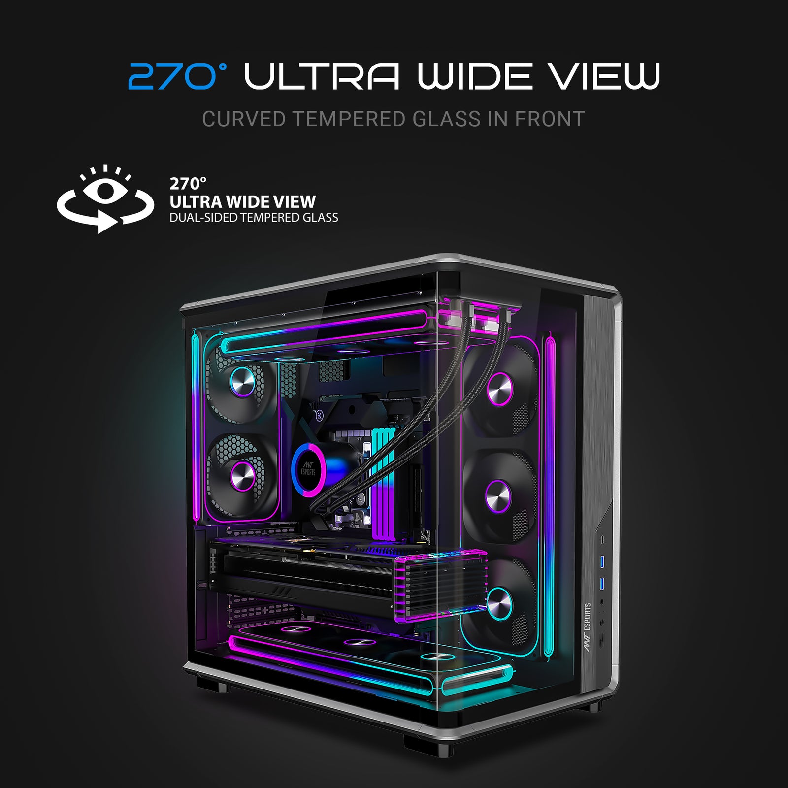 Ant Esports Crystal X8 ARC Exoskeleton Gaming Cabinet/Case