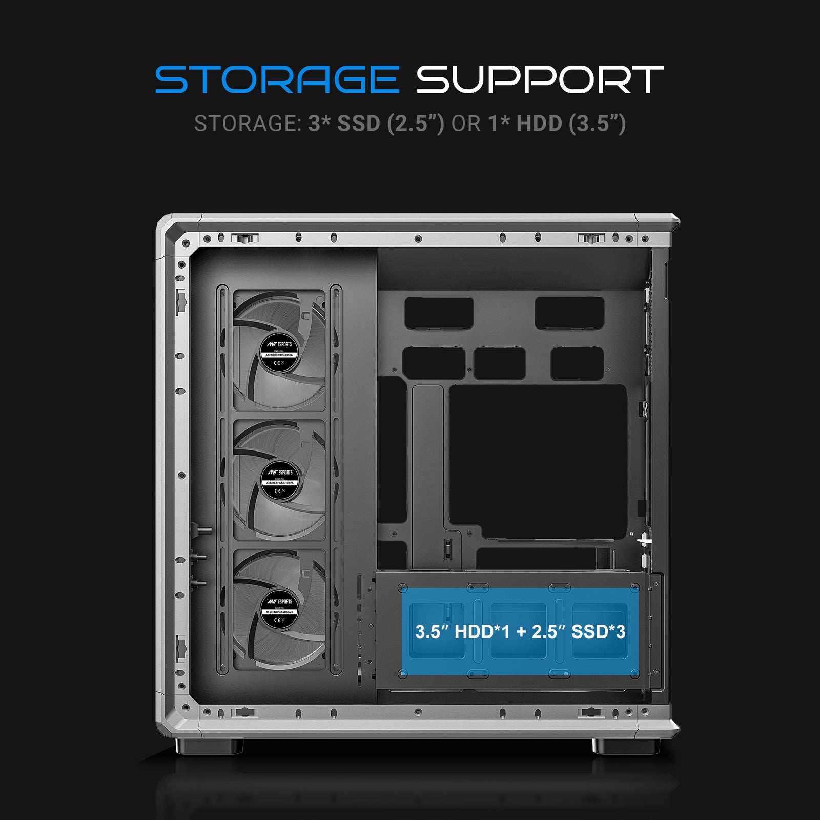 Ant Esports Crystal X8 ARC Exoskeleton Gaming Cabinet/Case