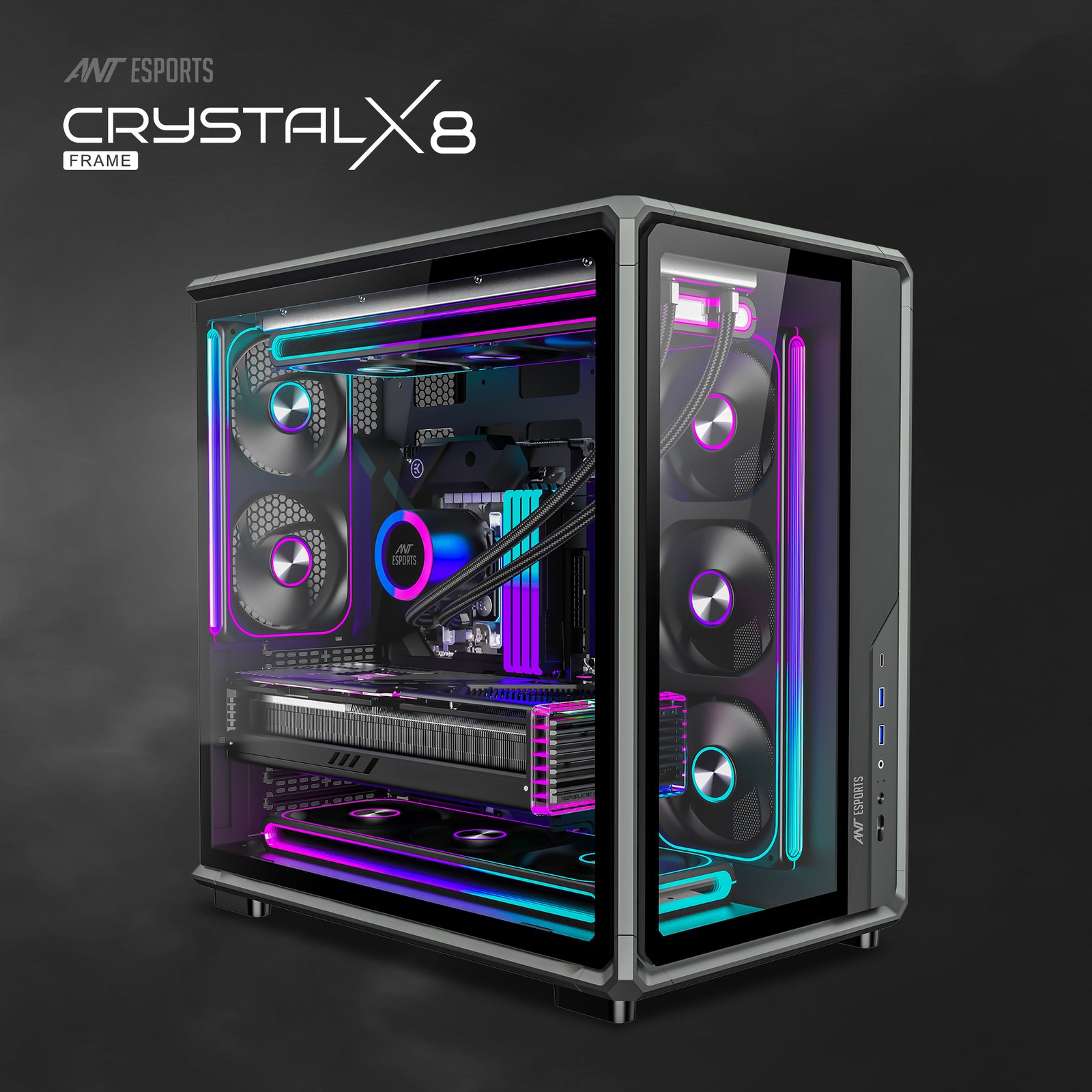 Ant Esports Crystal X8 Frame Exoskeleton Gaming Cabinet/Case