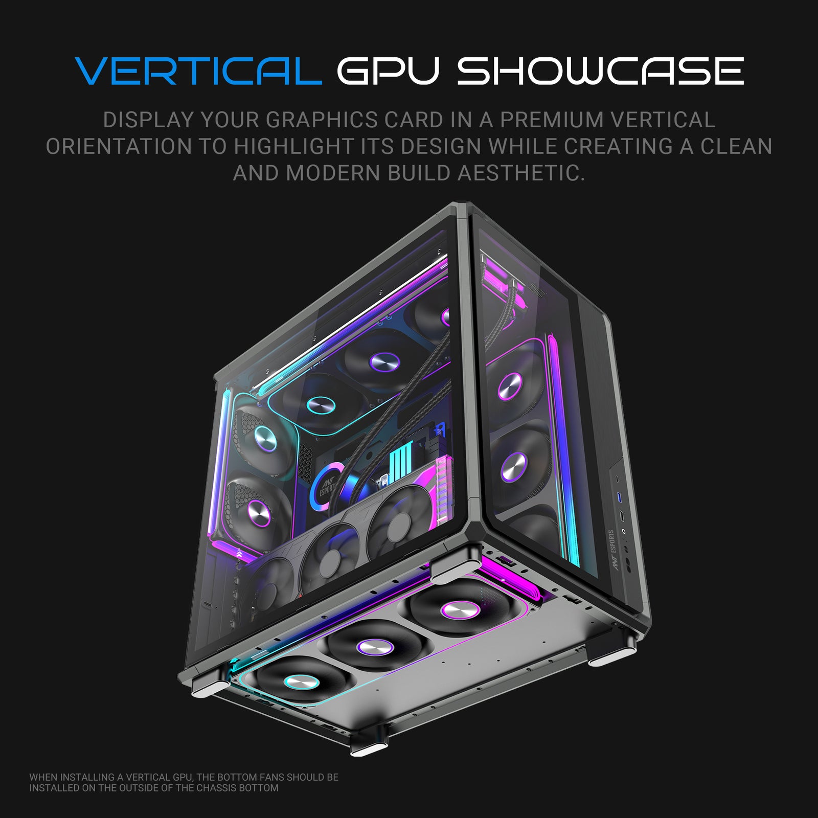 Ant Esports Crystal X8 Frame Exoskeleton Gaming Cabinet/Case
