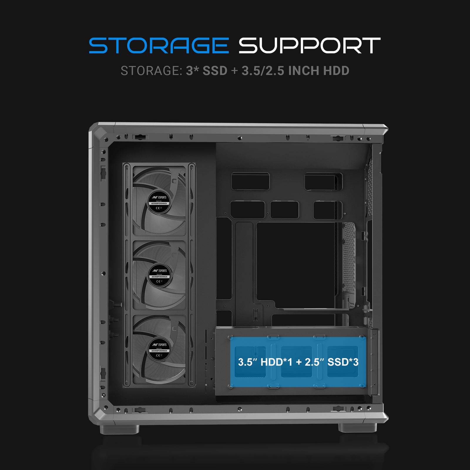 Ant Esports Crystal X8 Frame Exoskeleton Gaming Cabinet/Case