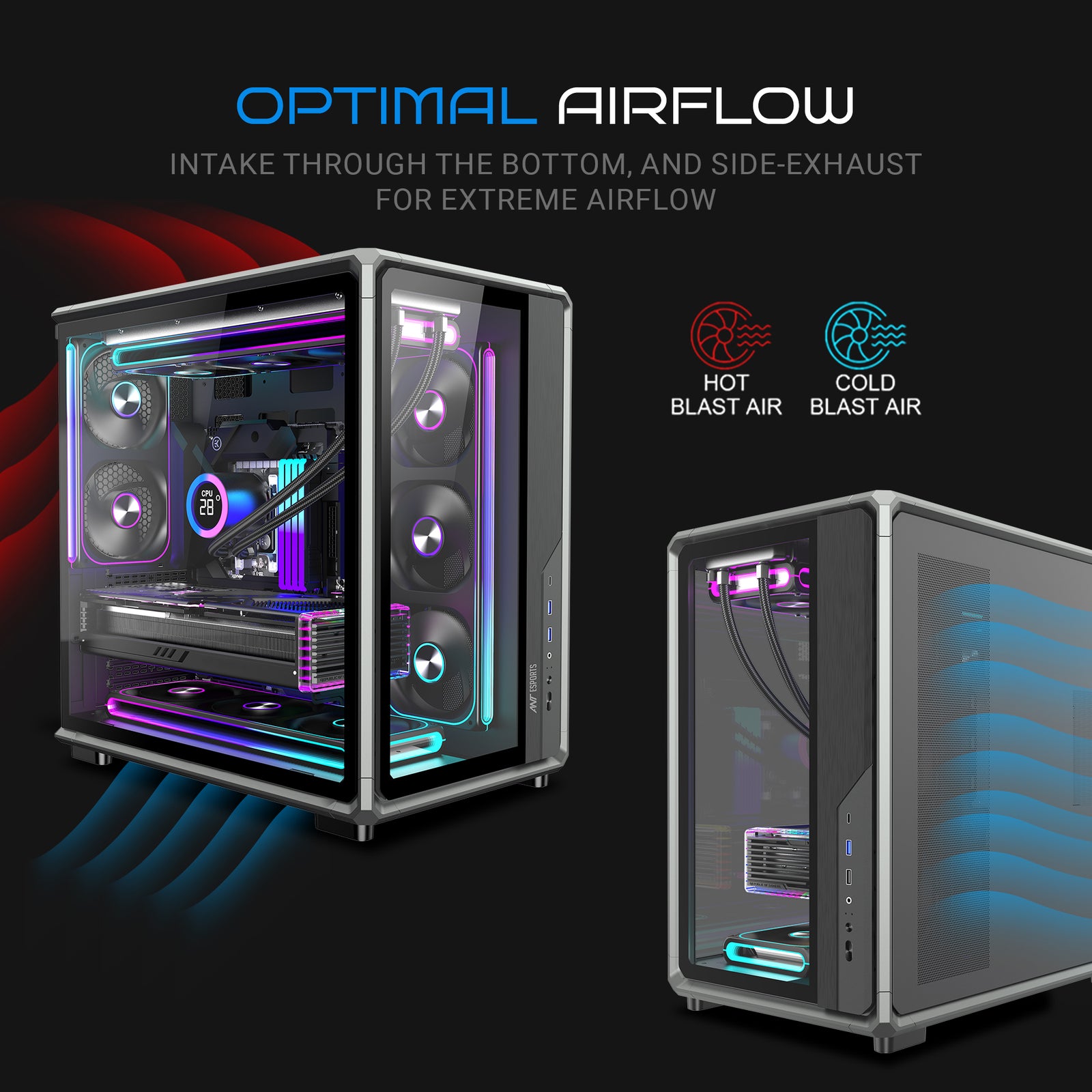 Ant Esports Crystal X8 Frame Exoskeleton Gaming Cabinet/Case