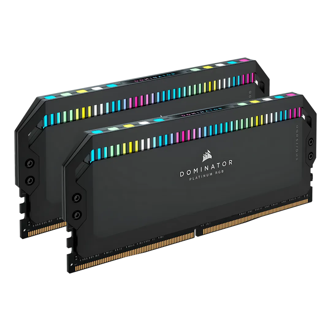 Corsair DOMINATOR PLATINUM RGB 32GB (2x16GB) DDR5 6200MHz C36 - Black, High-Performance Memory with Dazzling RGB