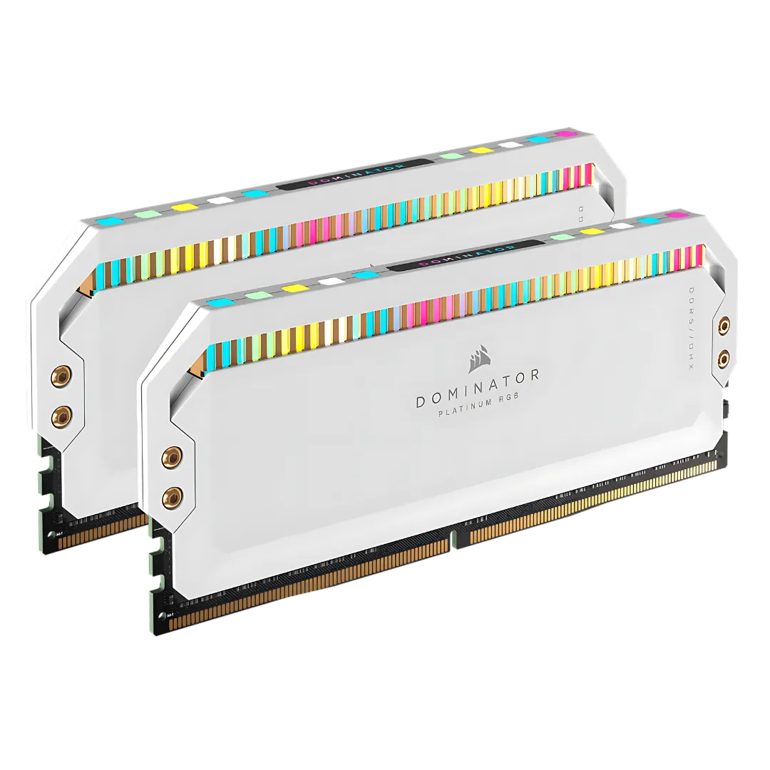 Corsair DOMINATOR PLATINUM RGB 32GB (2x16GB) DDR5 6200MHz C36 - White, High-Speed Memory with Customizable RGB