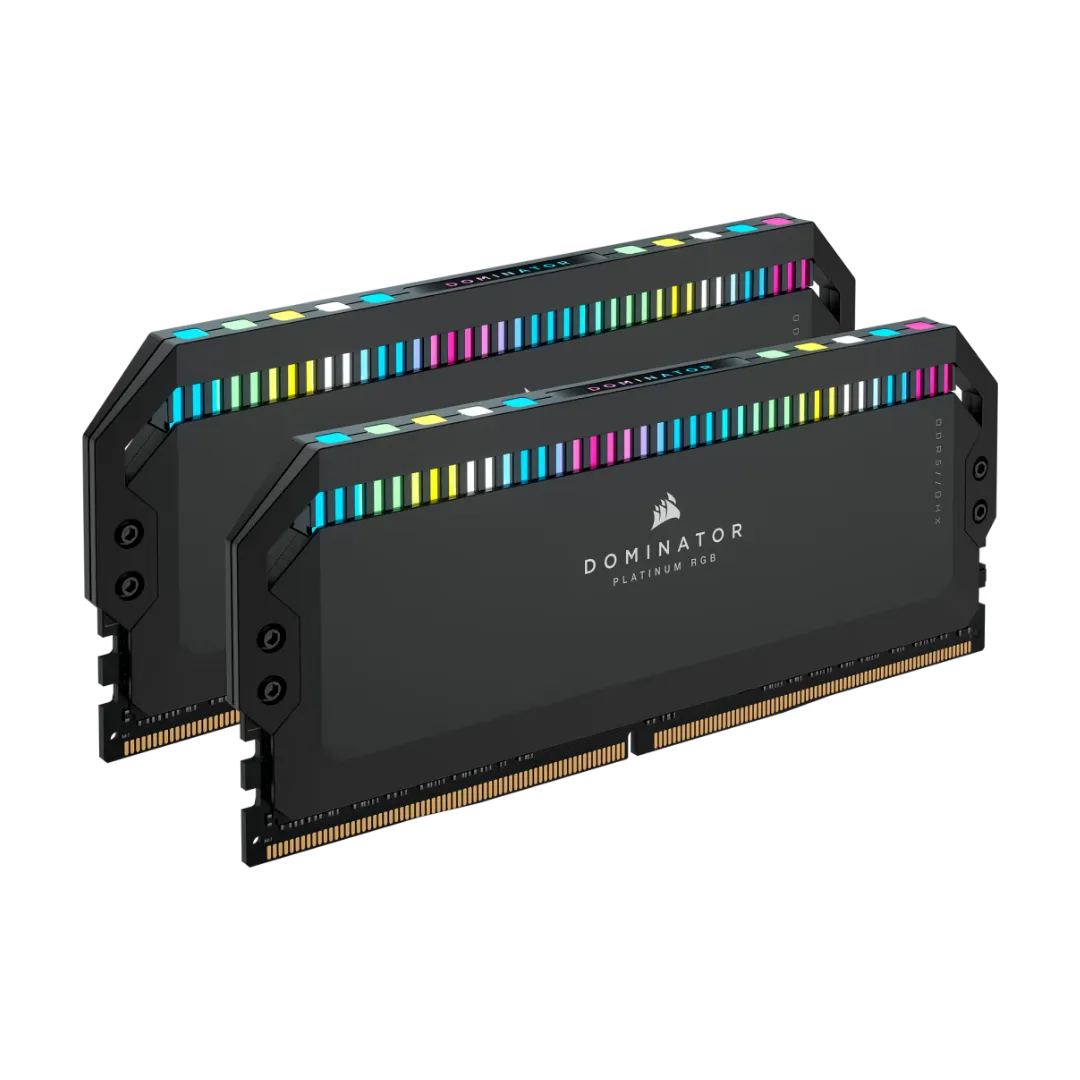 Corsair DOMINATOR PLATINUM RGB 64GB (2x32GB) DDR5 6000MHz C30 - White, High-Capacity, High-Performance Memory