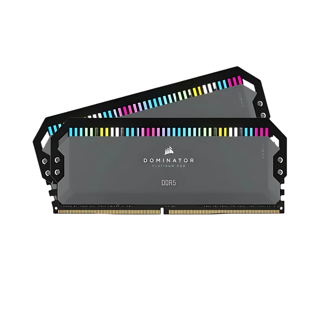 Corsair DOMINATOR PLATINUM RGB 64GB (2x32GB) DDR5 6000MHz C30 - White, High-Capacity, High-Performance Memory