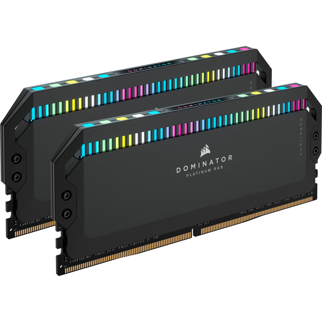 Corsair Memory DOMINATOR® PLATINUM RGB 32GB (2x16GB) DDR5 DRAM 6000MT/s CL36 Intel XMP Memory Kit — Black