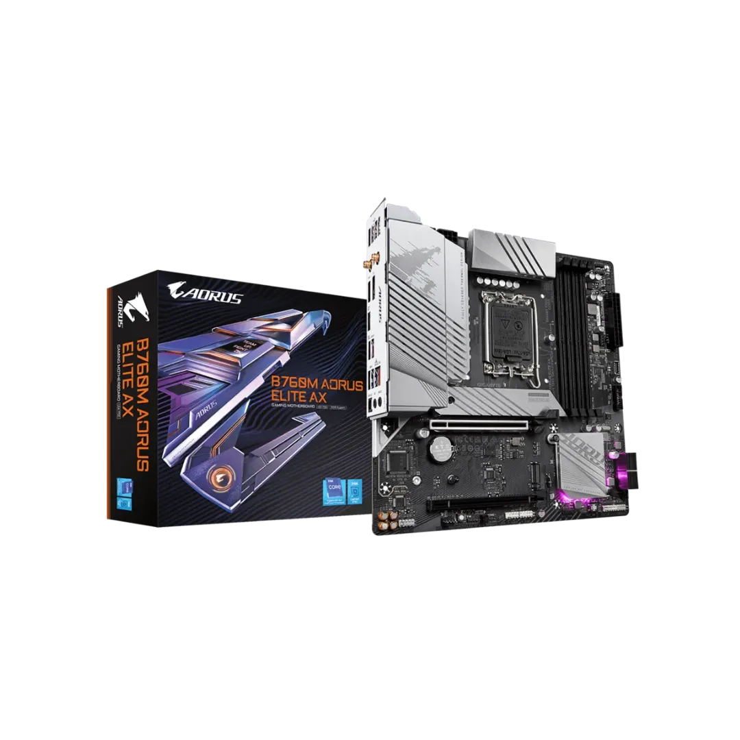 GIGABYTE B760M AORUS Elite AX Motherboard - DDR5, Wi-Fi 6E, PCIe 4.0 - | Buy Online at Shwetha Computers