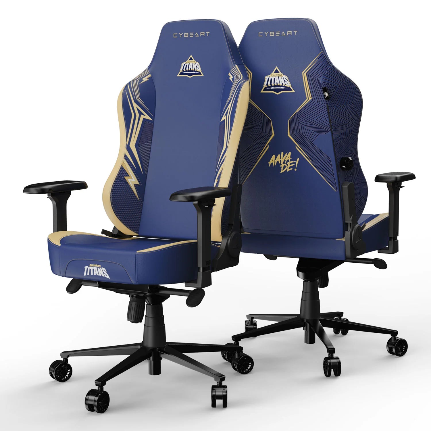 CYBEART Gujarat Titans 2024 Gaming Office Chair 4D Armrest Inbuilt Lumbar Support Supreme PU Leather, Ergonomic, Recline & Tilt