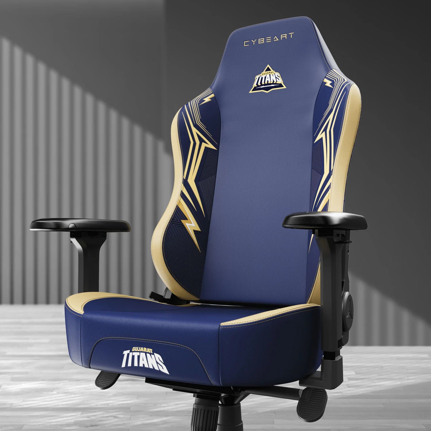 CYBEART Gujarat Titans 2024 Gaming Office Chair 4D Armrest Inbuilt Lumbar Support Supreme PU Leather, Ergonomic, Recline & Tilt