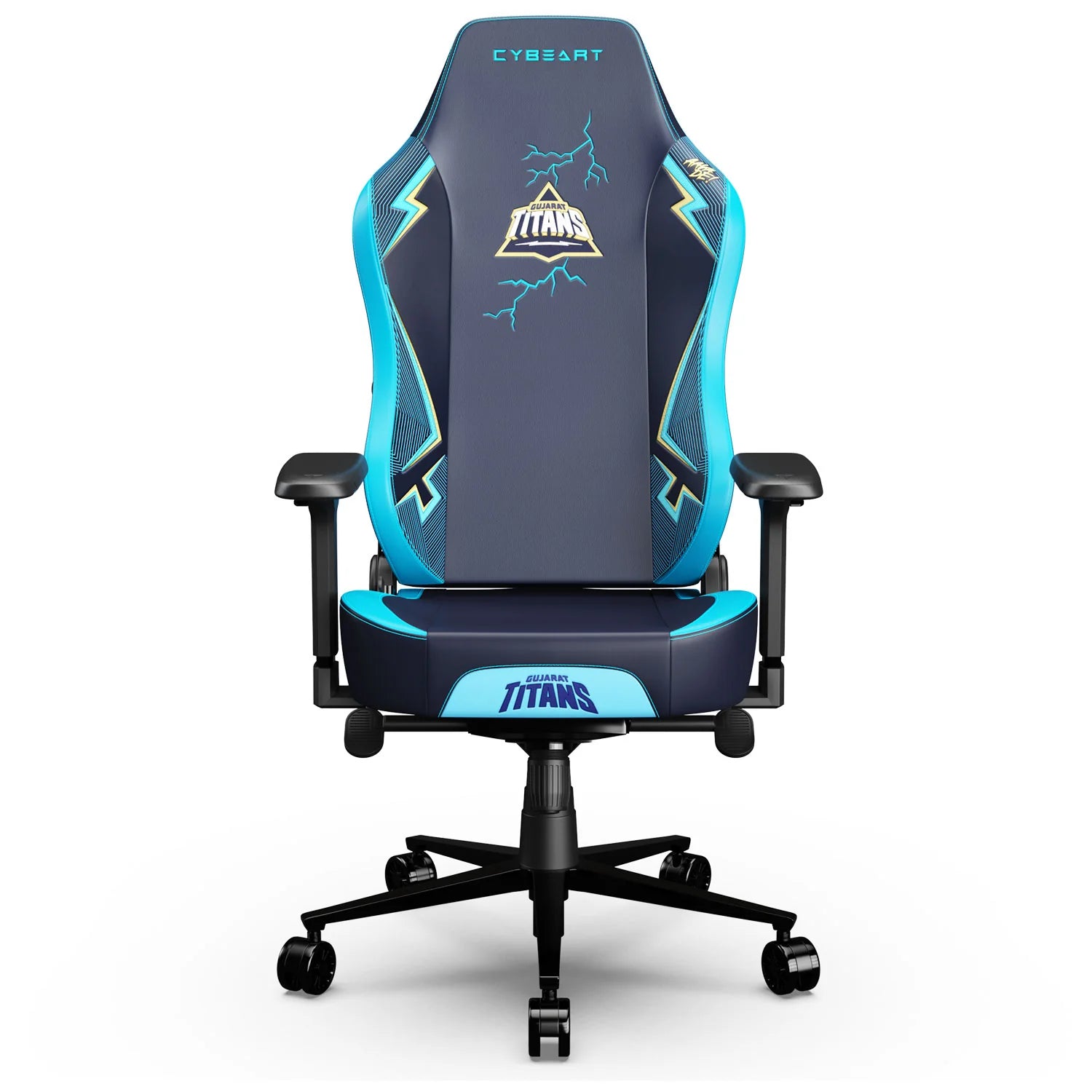 CYBEART Gujarat Titans Gaming Office Chair 4D Armrest Inbuilt Lumbar Support Supreme PU Leather, Ergonomic, Recline & Tilt - | Buy Online at Shwetha Computers