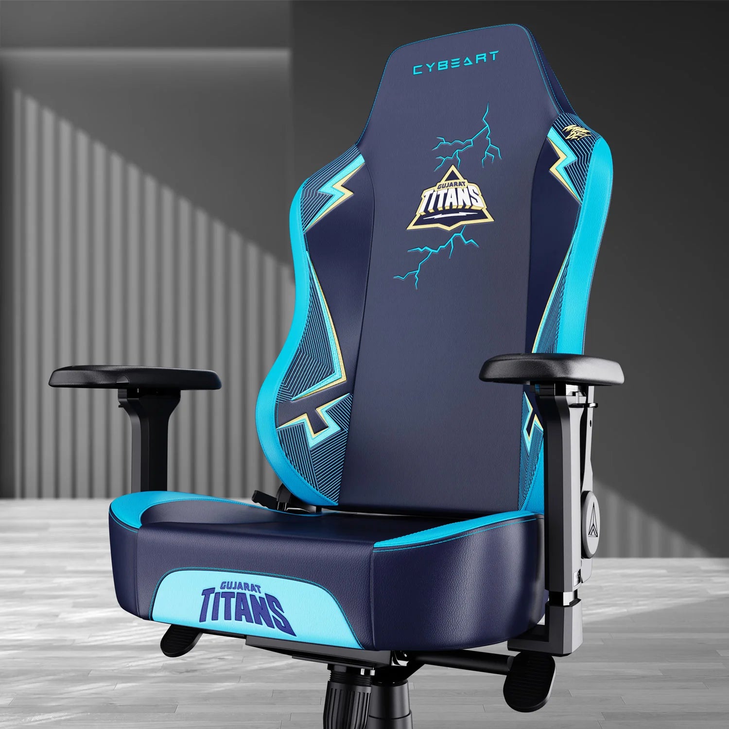 CYBEART Gujarat Titans Gaming Office Chair 4D Armrest Inbuilt Lumbar Support Supreme PU Leather, Ergonomic, Recline & Tilt - | Buy Online at Shwetha Computers