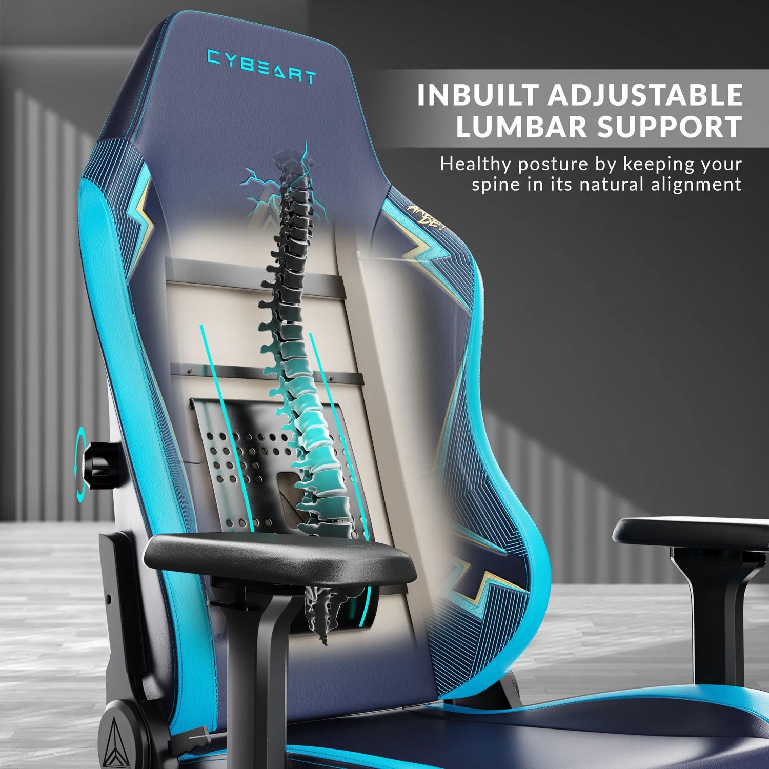 CYBEART Gujarat Titans Gaming Office Chair 4D Armrest Inbuilt Lumbar Support Supreme PU Leather, Ergonomic, Recline & Tilt - | Buy Online at Shwetha Computers