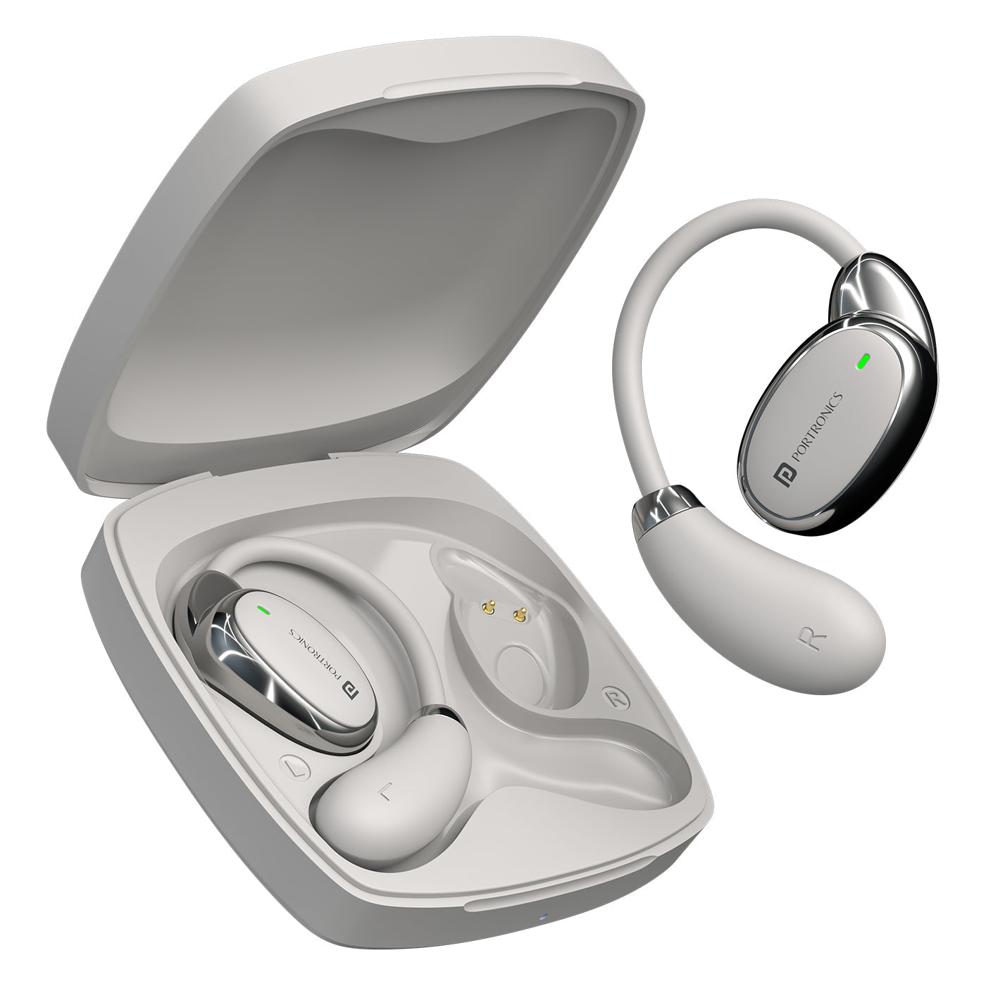 PORTRONICS Harmonics Twins 31 | Touch Control | Bluetooth 5.4V | Secure Ear Fit| Type C Fast Charging
