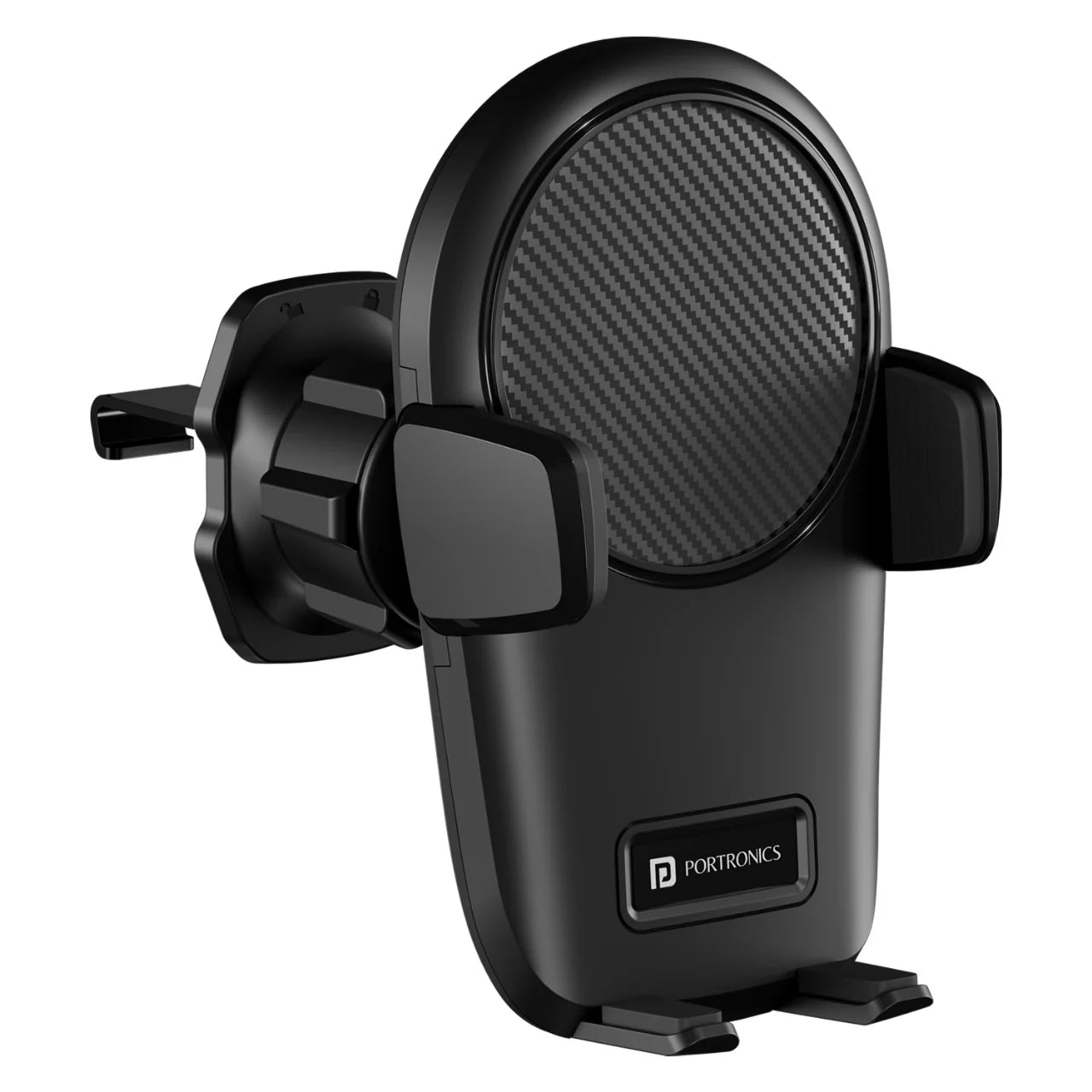 PORTRONICS Clamp Z Univeresal Mobile Holder | 180° Rotation| One-hand Operation | AC Vent Mount | Shock-resistant Grip
