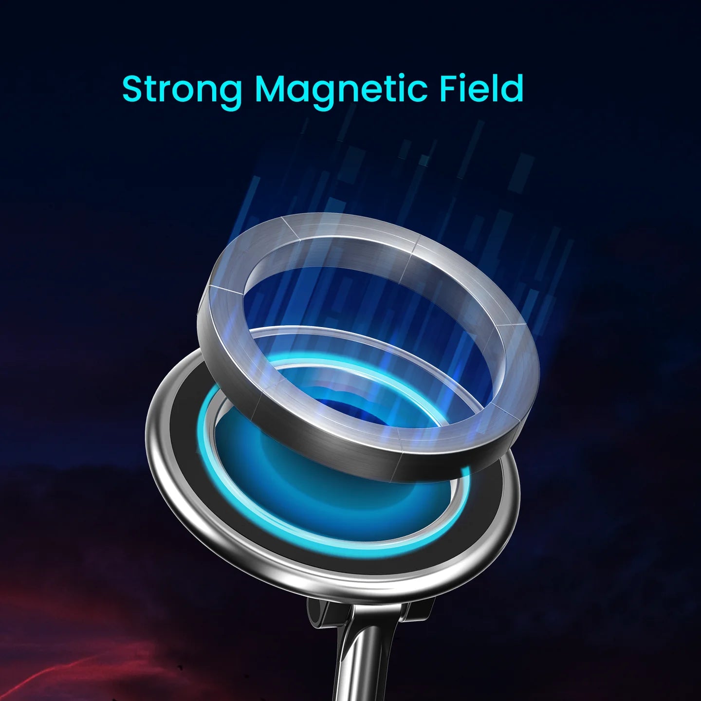 PORTRONICS Mogun 3 Premium 360 Rotation Magnetic Mobile Holder | Easy Installation | Uninterrupted Air Flow | Wide Compatibility | Strong Magnet
