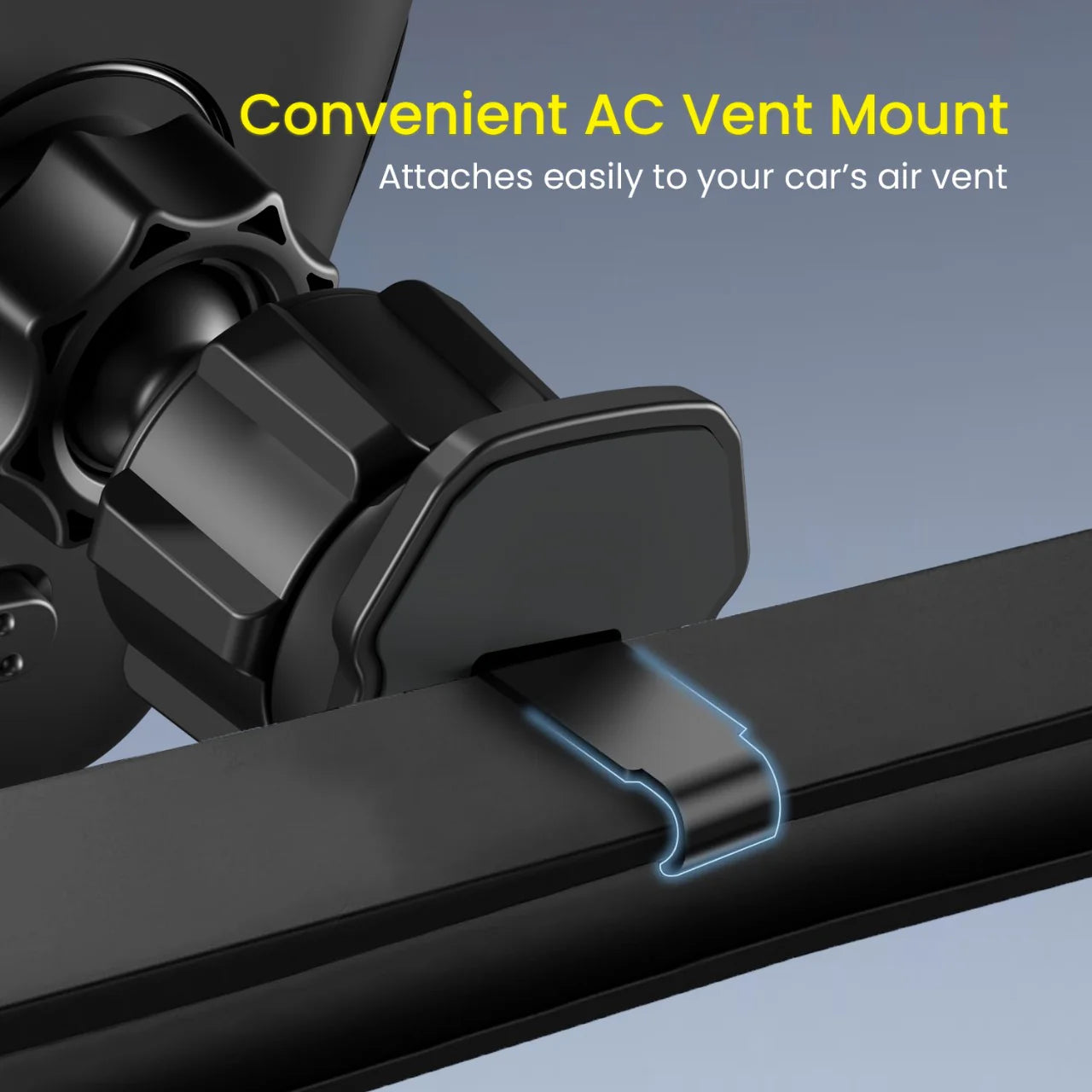 PORTRONICS Clamp Z Univeresal Mobile Holder | 180° Rotation| One-hand Operation | AC Vent Mount | Shock-resistant Grip
