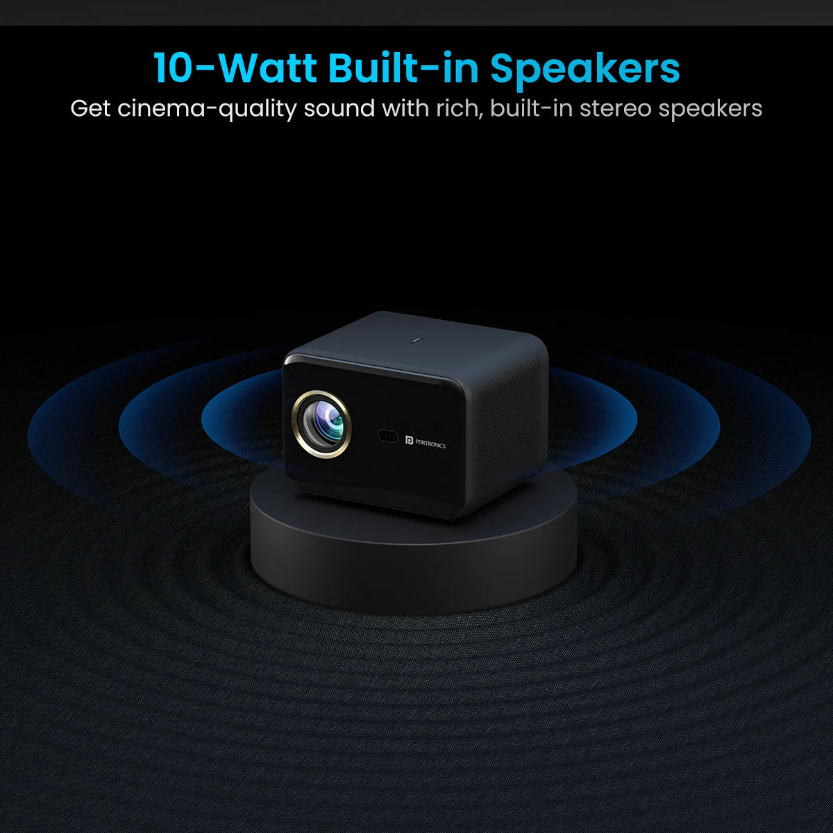 PORTRONICS Beem 460 Smart Android Projector | Bright and Sharp Display | Cinematic Sound Experience | Picture-Perfect Projection - | Buy Online at Shwetha Computers