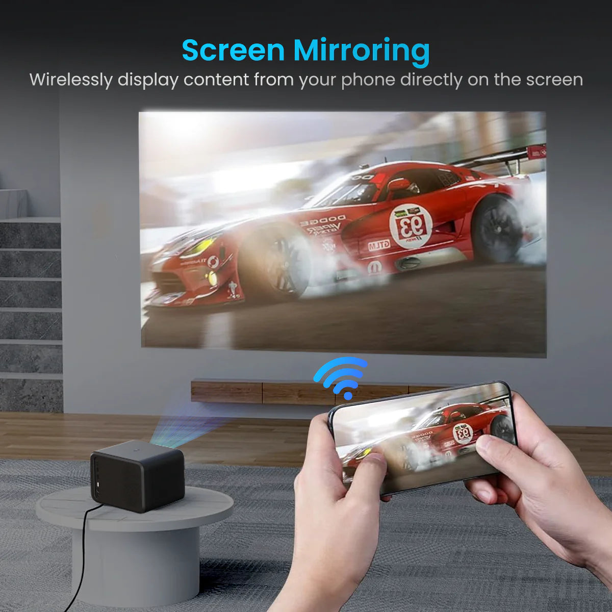 PORTRONICS Beem 460 Smart Android Projector | Bright and Sharp Display | Cinematic Sound Experience | Picture-Perfect Projection - | Buy Online at Shwetha Computers