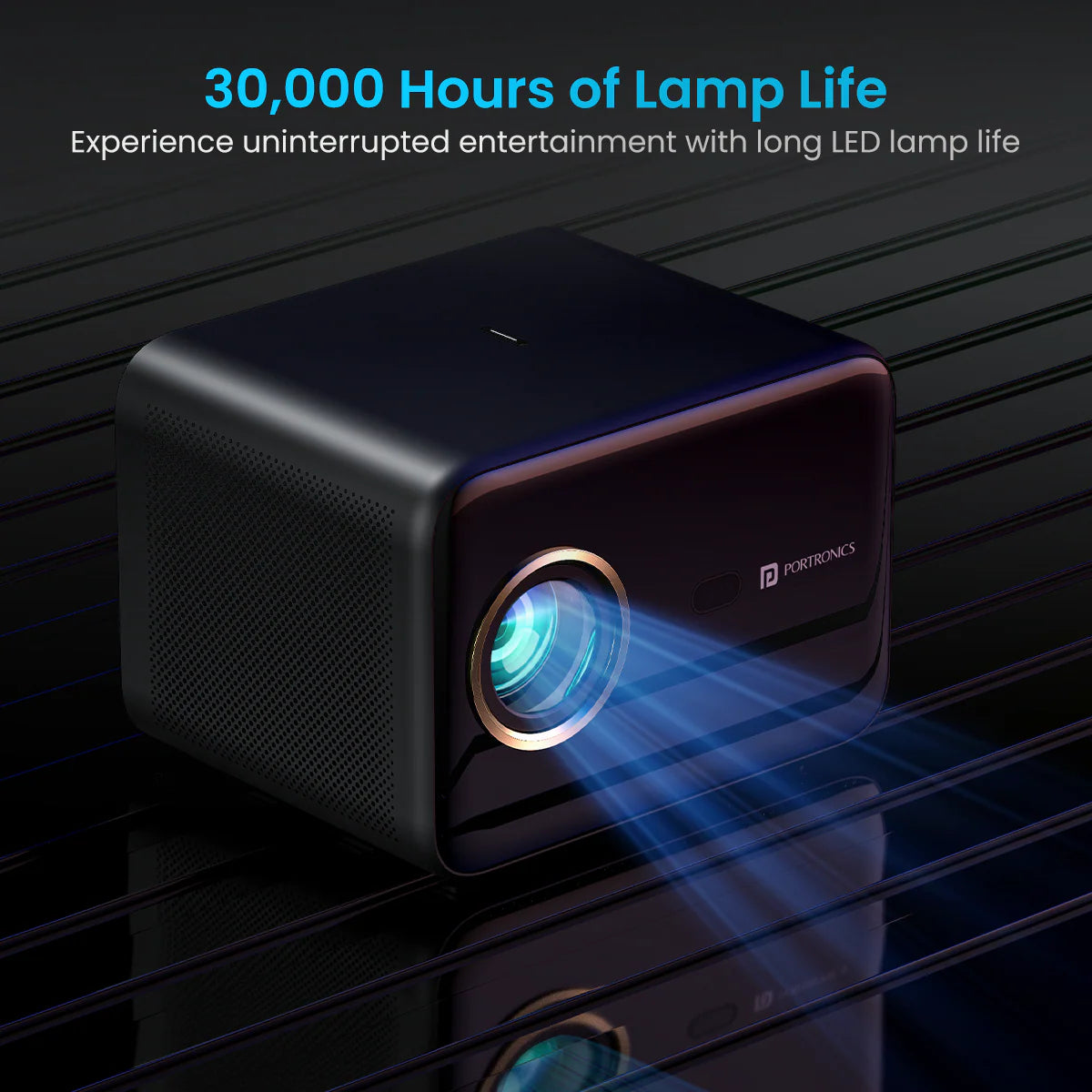 PORTRONICS Beem 460 Smart Android Projector | Bright and Sharp Display | Cinematic Sound Experience | Picture-Perfect Projection - | Buy Online at Shwetha Computers