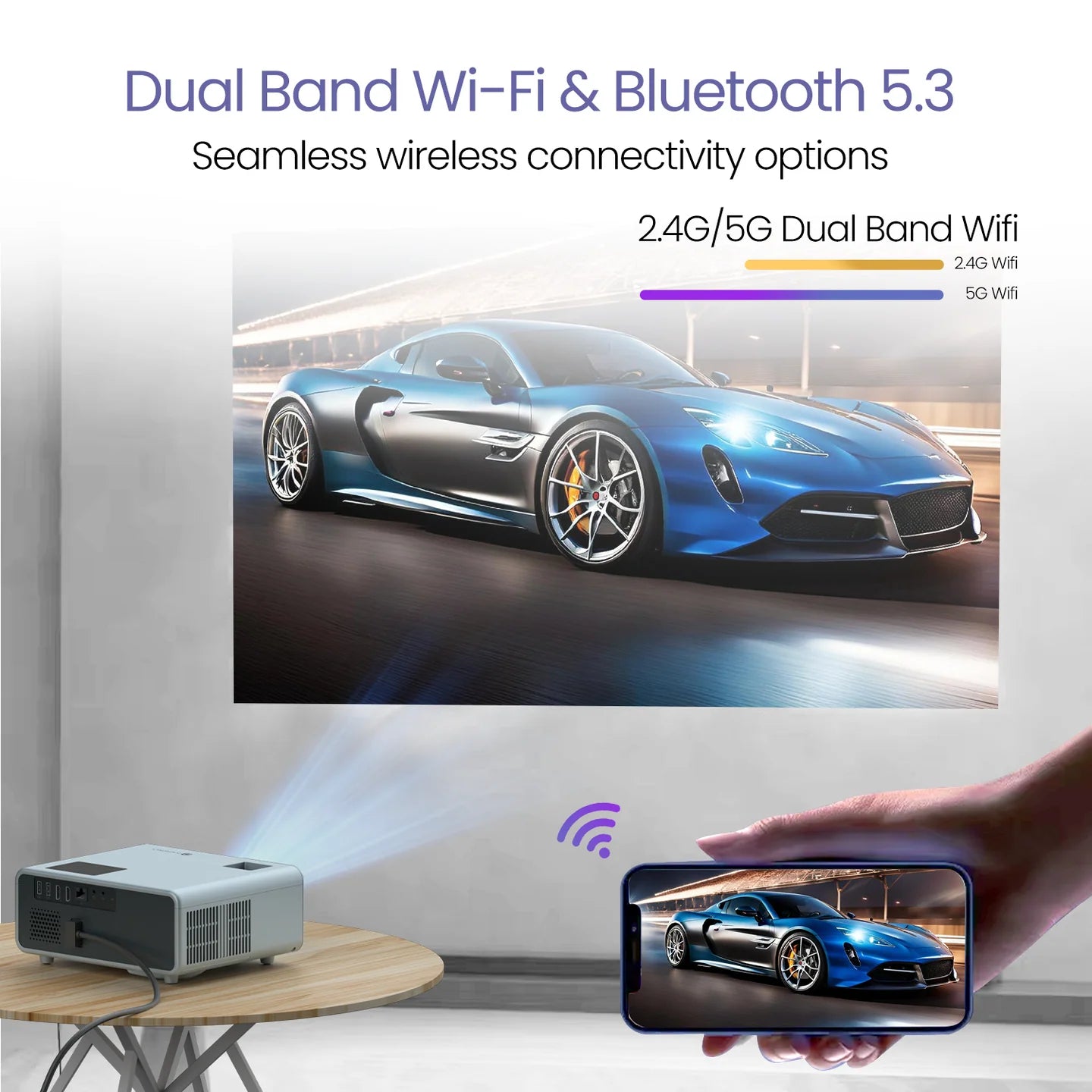 PORTRONICS Beem 450 4000 Lumens Brightness Smart LED Projector | Pre-installed Streaming Apps | 1080p Full HD | 4000 Lumens | 150” Max Display - | Buy Online at Shwetha Computers