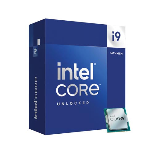 Intel Core i9 14900K Desktop Processor with UHD Graphics 770 and 24 Cores/32 Threads - LGA-1700 Socket, 10nm Fabrication Process, 3.2 GHz Base Frequency (P), 6 GHz Turbo Boost Frequency (P-eCores), 192 GB DDR5-5600/DDR4-3200 Memory Size.