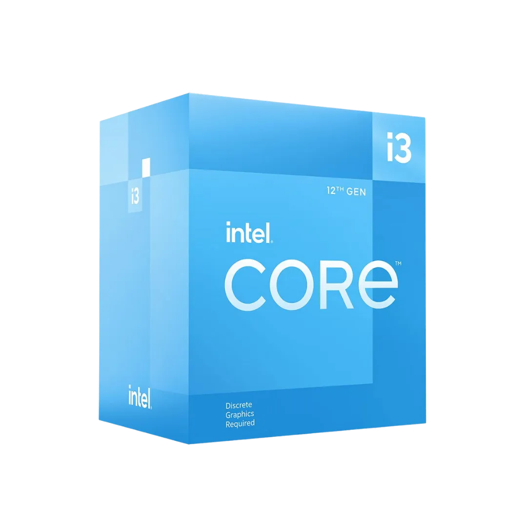 Intel Core i3 12100F Processor, 12th Gen, 4 Cores, 8 Threads, 4.30 GHz Max Turbo Frequency, 12 MB Cache, DDR5 4800 MT/s, LGA-1700, 58W, Alder Lake, No Integrated GPU