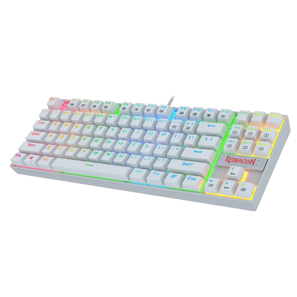 Redragon KUMARA K552 - TKL WIRED MECHNICAL KEYBAORD RGB WHITE (Blue Switch)