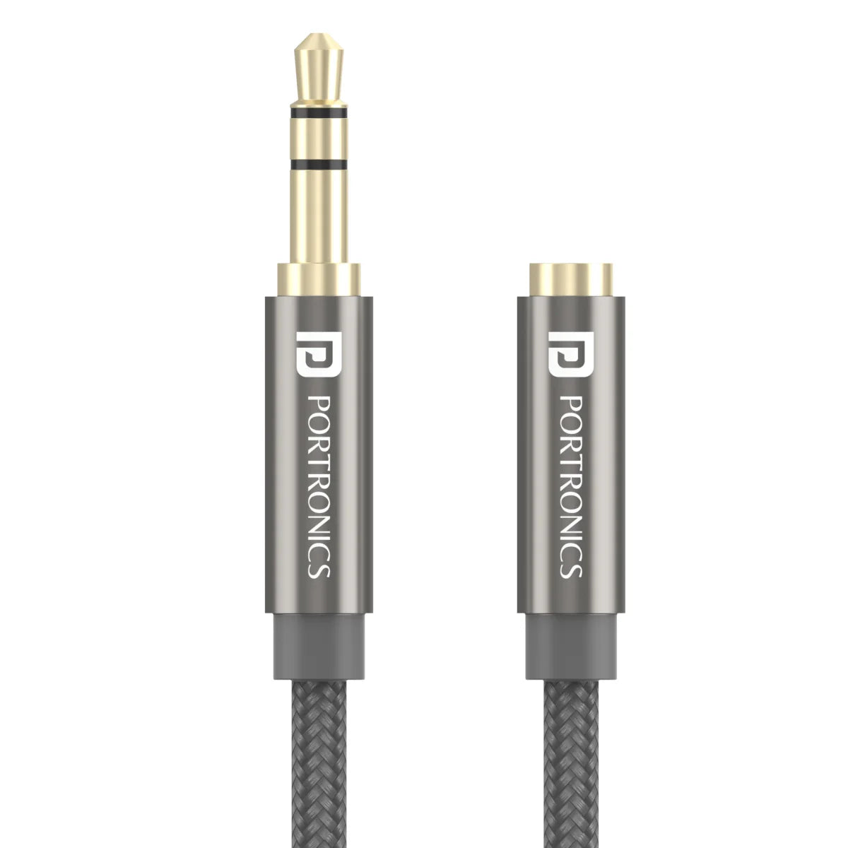 PORTRONICS Konnect Aux 8 High Quality Male to Female Aux Cable | nylon Braided | Universal Compatible | No Tangle | Metal Heads - | Buy Online at Shwetha Computers