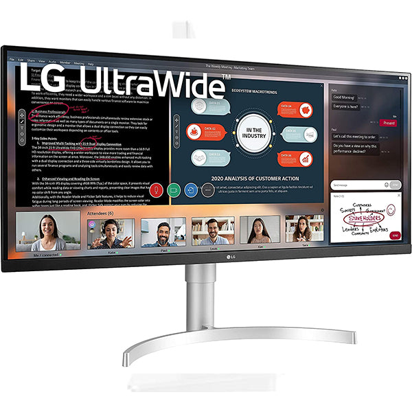 LG 34WN650-W UltraWide Monitor 34" 2560 x 1080 IPS Display HDR 10 Flicker Safe Dual Controller HDMI DisplayPort