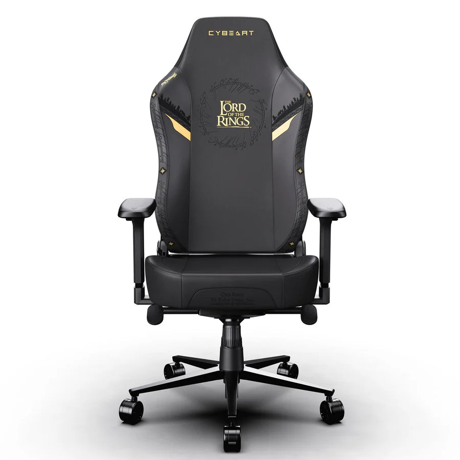 CYBEART Lord of the Rings Blacked Edition Gaming Office Chair 4D Armrest Inbuilt Lumbar Support Supreme PU Leather, Ergonomic, Recline & Tilt