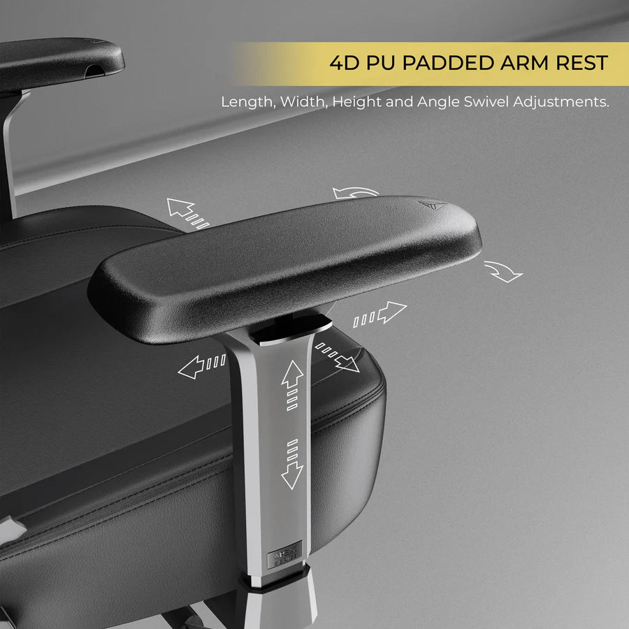 CYBEART Lord of the Rings Blacked Edition Gaming Office Chair 4D Armrest Inbuilt Lumbar Support Supreme PU Leather, Ergonomic, Recline & Tilt