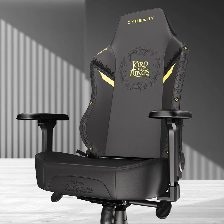 CYBEART Lord of the Rings Blacked Edition Gaming Office Chair 4D Armrest Inbuilt Lumbar Support Supreme PU Leather, Ergonomic, Recline & Tilt