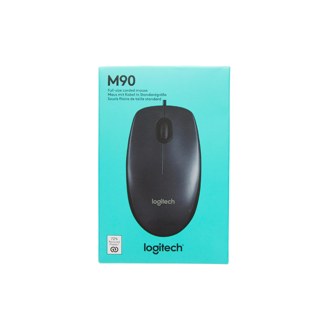 Logitech M90 USB Optical Mouse 1000 DPI - Black