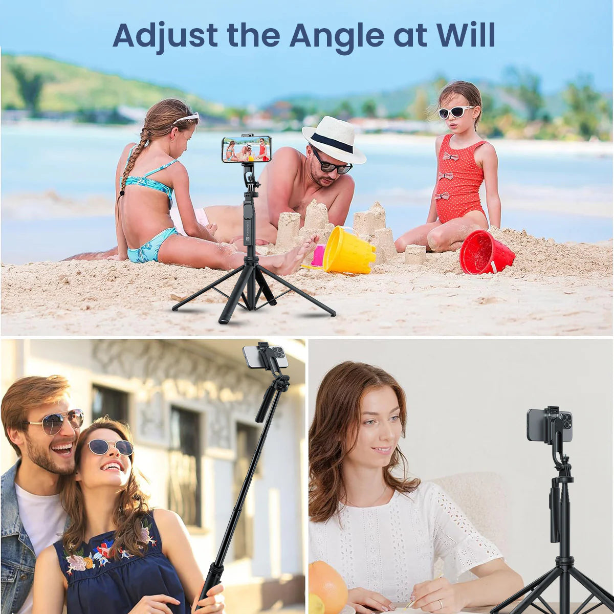 PORTRONICS Lumistick 2 Smart Selfie Stick with Adjustable 4 Legs | Bluetooth Remote Control | 360° Angular Adjustment