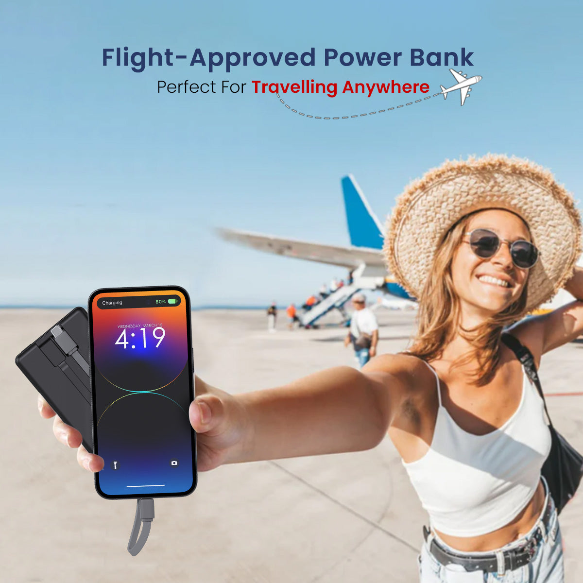 PORTRONICS Luxcell Bind 20K Powerbank | LED Indicator |In Built Charging Cable |Dual Output |Wake Up Button