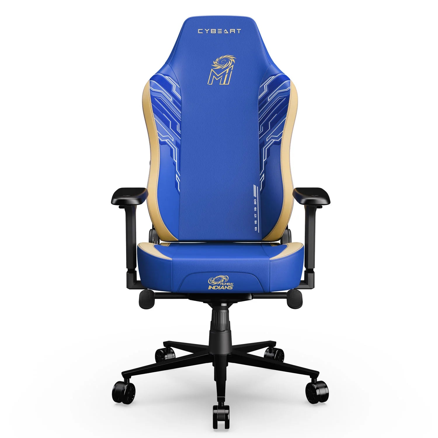 CYBEART Mumbai Indians 2077 Gaming Office Chair 4D Armrest Inbuilt Lumbar Support Supreme PU Leather, Ergonomic, Recline & Tilt