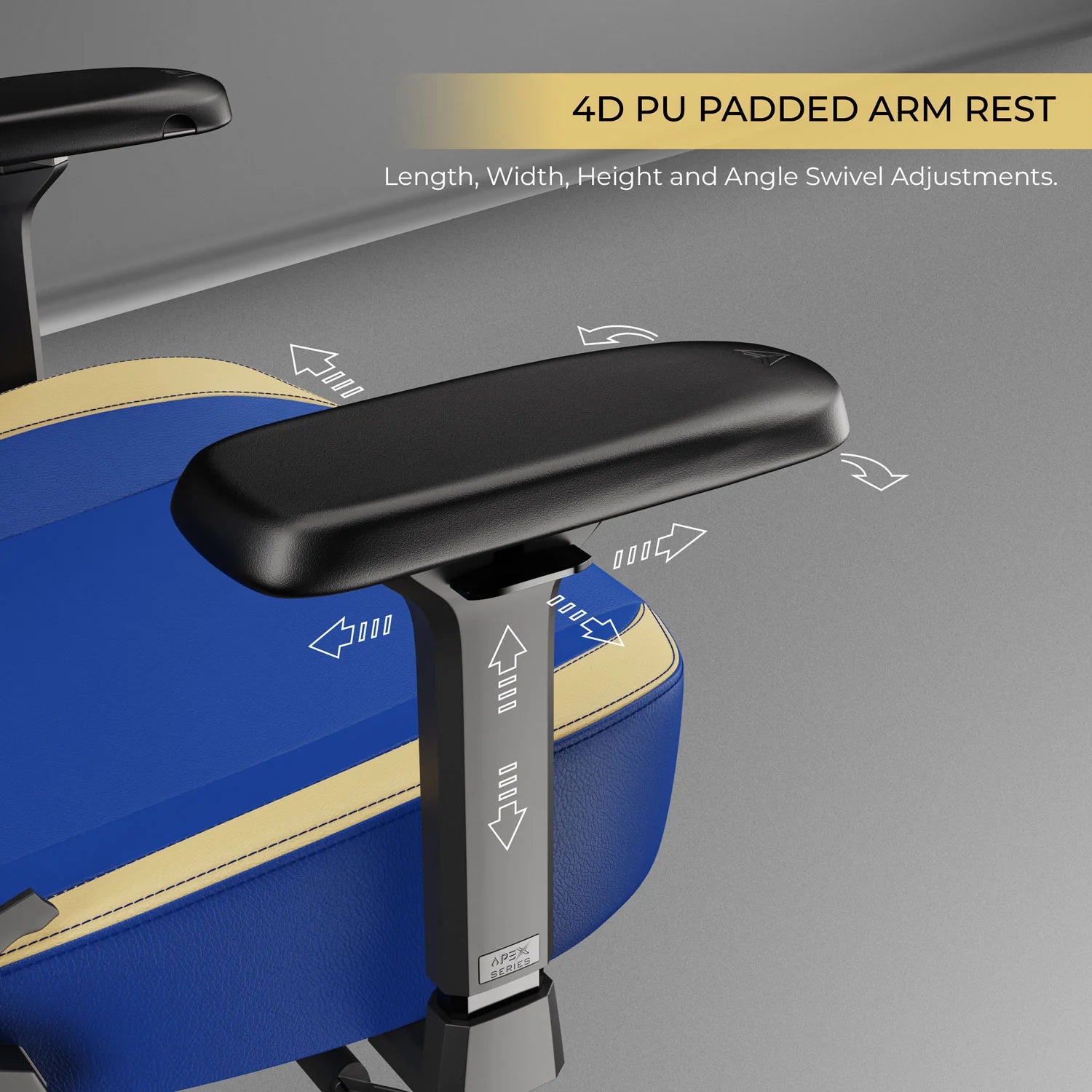 CYBEART Mumbai Indians 2077 Gaming Office Chair 4D Armrest Inbuilt Lumbar Support Supreme PU Leather, Ergonomic, Recline & Tilt