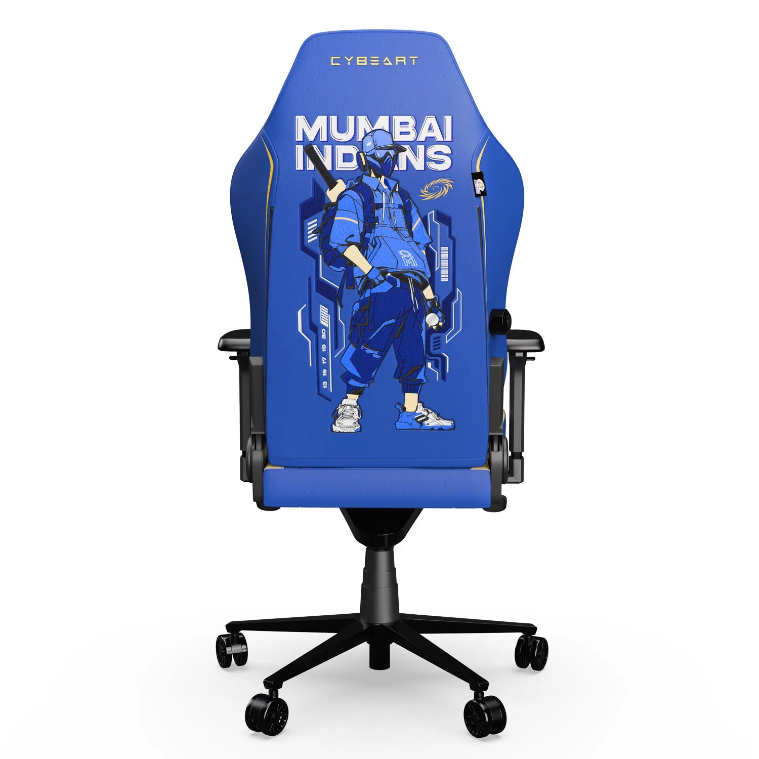 CYBEART Mumbai Indians 2077 Gaming Office Chair 4D Armrest Inbuilt Lumbar Support Supreme PU Leather, Ergonomic, Recline & Tilt