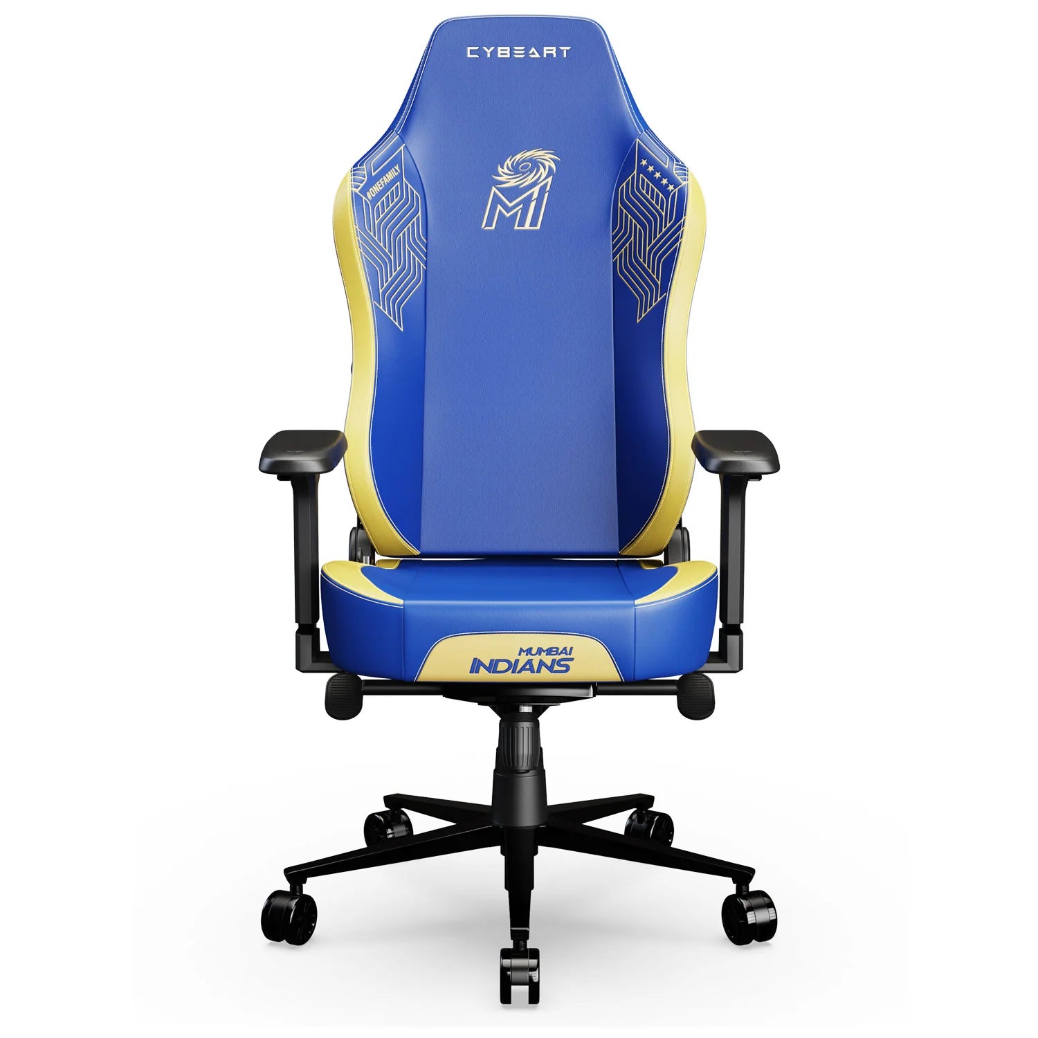CYBEART Mumbai Indians Gaming Office Chair 4D Armrest Inbuilt Lumbar Support Supreme PU Leather, Ergonomic, Recline & Tilt - | Buy Online at Shwetha Computers
