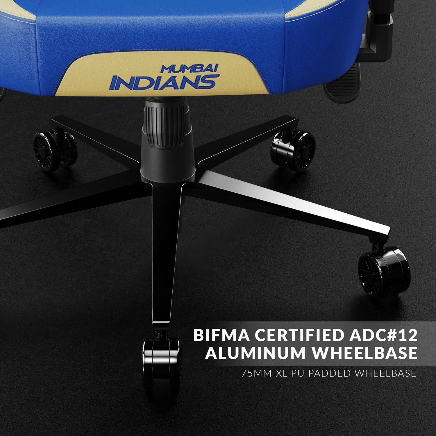 CYBEART Mumbai Indians Gaming Office Chair 4D Armrest Inbuilt Lumbar Support Supreme PU Leather, Ergonomic, Recline & Tilt - | Buy Online at Shwetha Computers