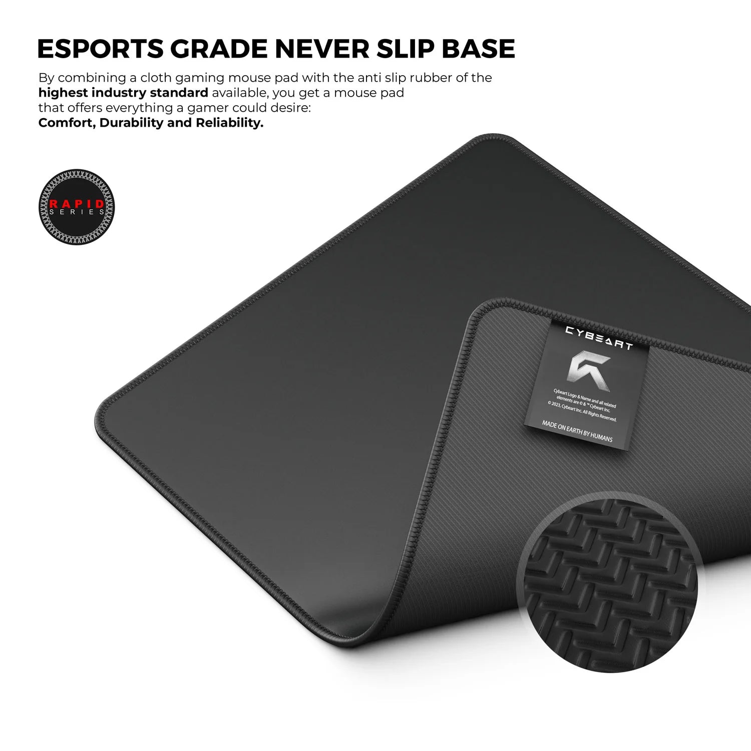Cybeart Ghost (Black) Gaming Mouse Pad (Medium - 300x250x4mm) Waterproof, Never Slip Base, Stitched Edges, Esports Grade - | Buy Online at Shwetha Computers