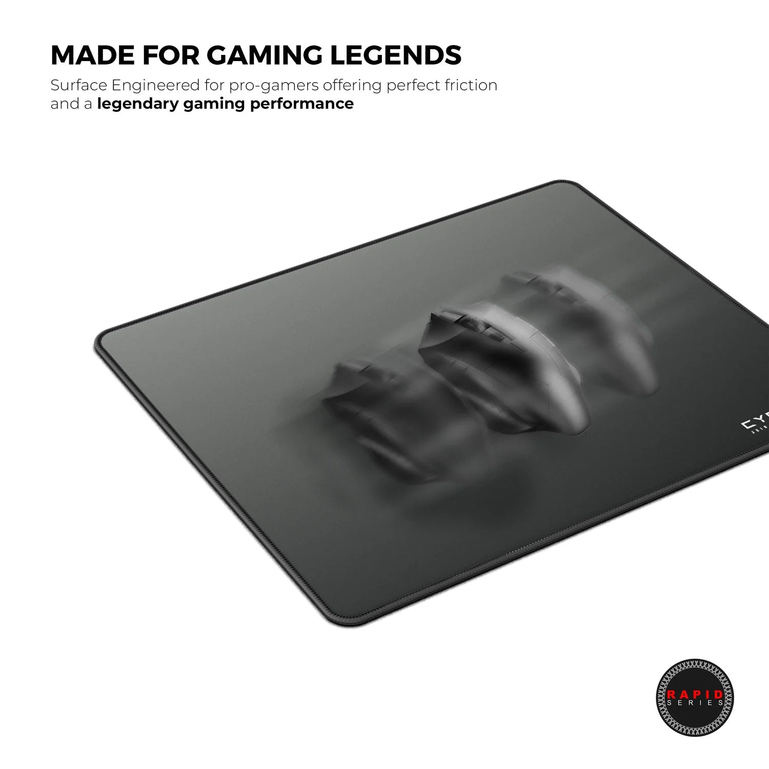Cybeart Ghost (Black) Gaming Mouse Pad (Medium - 300x250x4mm) Waterproof, Never Slip Base, Stitched Edges, Esports Grade - | Buy Online at Shwetha Computers