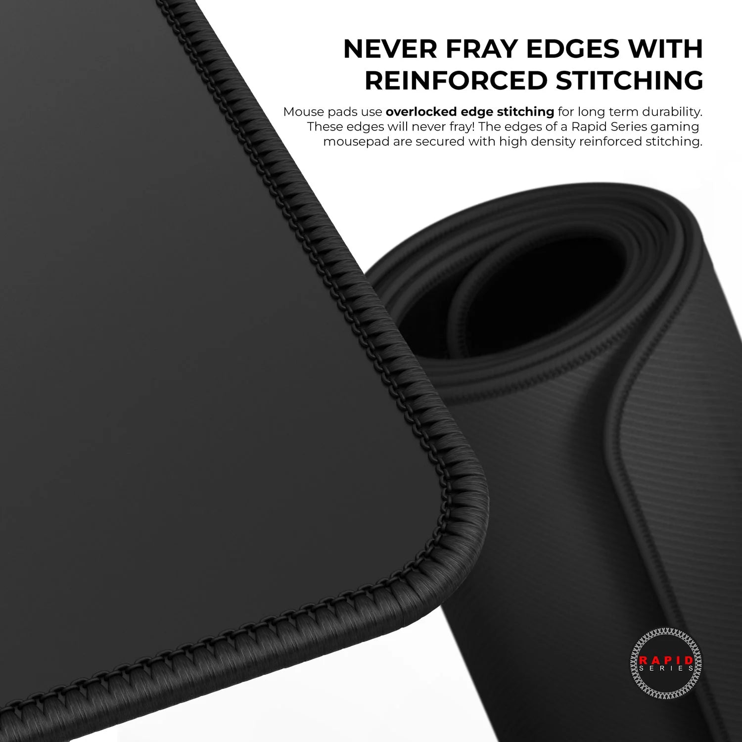 Cybeart Ghost (Black) Gaming Mouse Pad (Large - 450x400x4mm) Waterproof, Never Slip Base, Stitched Edges, Esports Grade