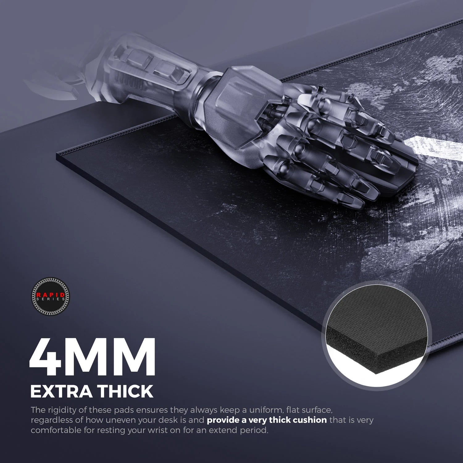Cybeart Signature Edition Gaming Mouse Pad (Large - 450x400x4mm) Waterproof, Never Slip Base, Stitched Edges, Esports Grade