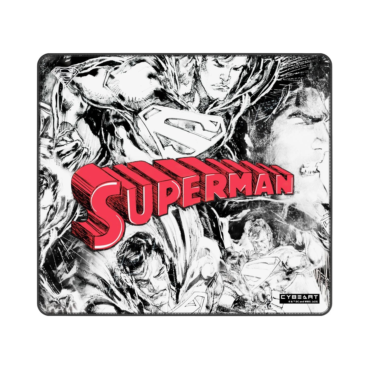 Cybeart Superman Jim Lee Edition Gaming Mouse Pad (Large - 450x400x4mm) Waterproof, Never Slip Base, Stitched Edges, Esports Grade
