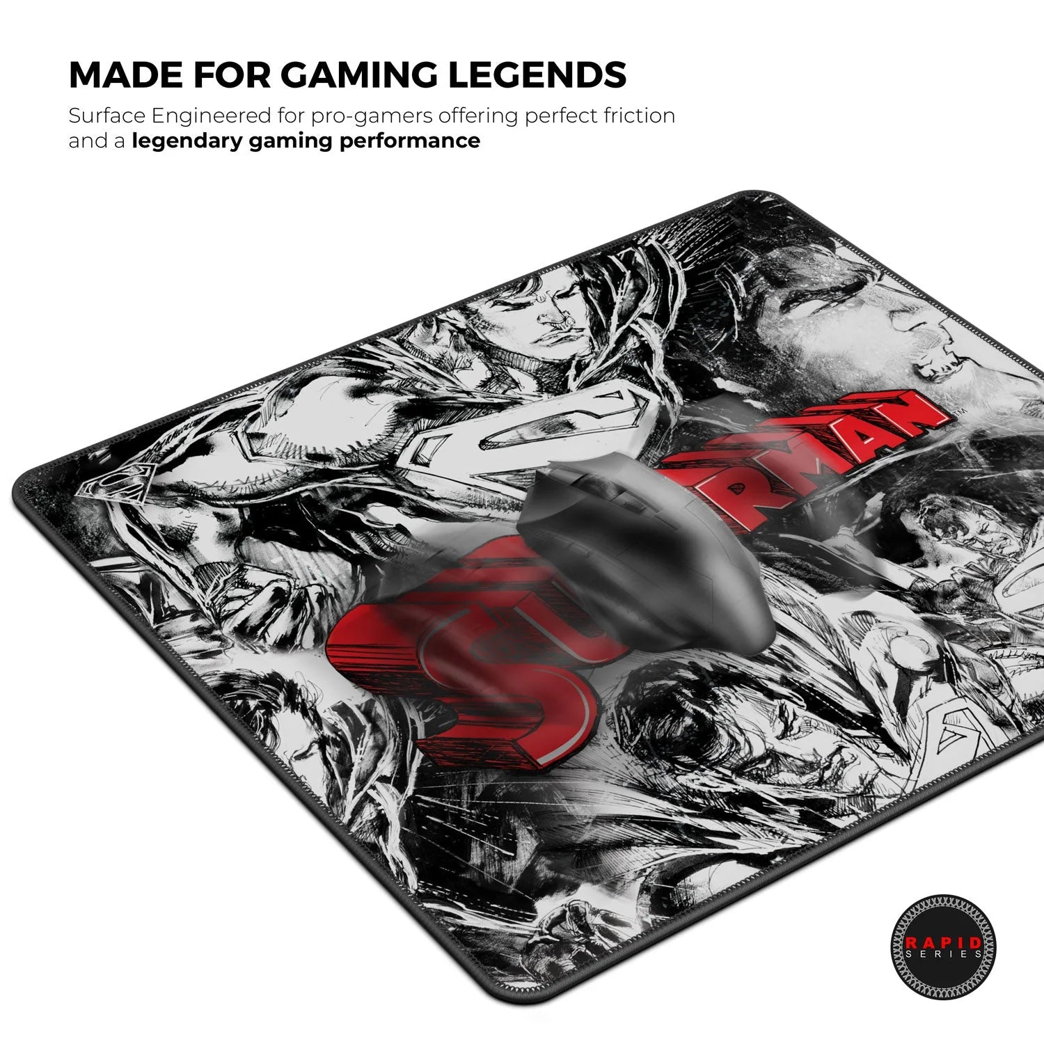Cybeart Superman Jim Lee Edition Gaming Mouse Pad (Large - 450x400x4mm) Waterproof, Never Slip Base, Stitched Edges, Esports Grade