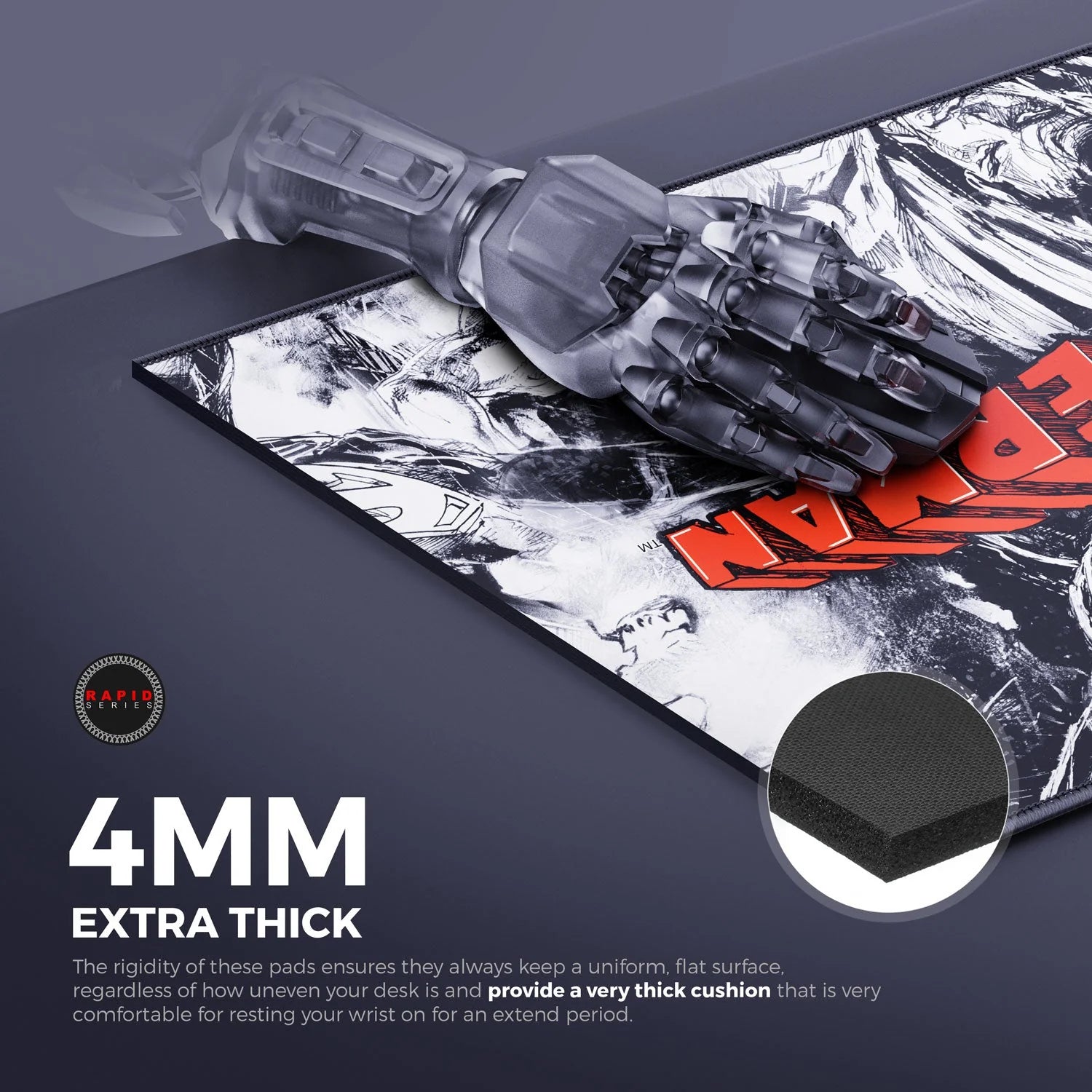 Cybeart Superman Jim Lee Edition Gaming Mouse Pad (Large - 450x400x4mm) Waterproof, Never Slip Base, Stitched Edges, Esports Grade